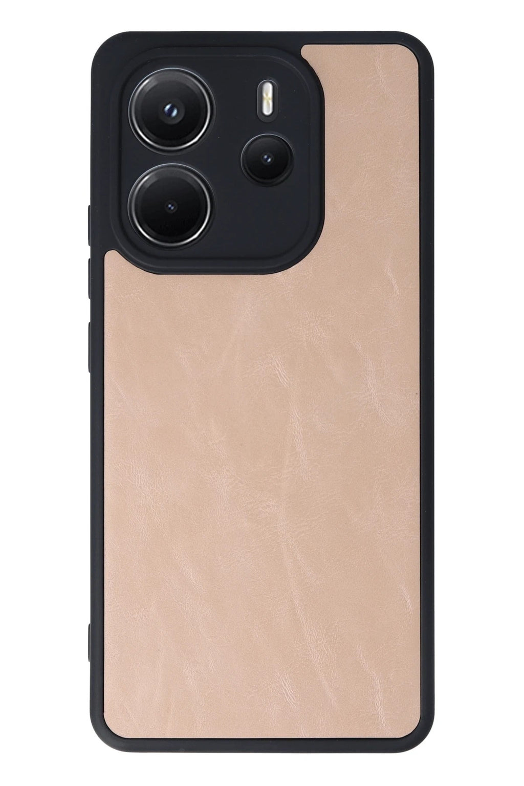Mey İthalat® Redmi Note 14 4G Kılıf Aras Deri Kapak - Pudra