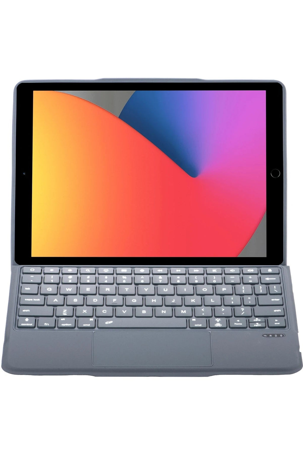 Mey İthalat® T5506D iPad 10.2 (9.Nesil) Kılıf Palermo Ledli Klavyeli Standlı Tablet Kılıfı - Siyah