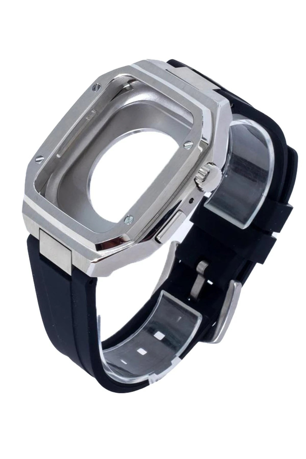 Mey İthalat® Watch 44mm KR402 Metal Kasa Silikon Kordon - Gümüş