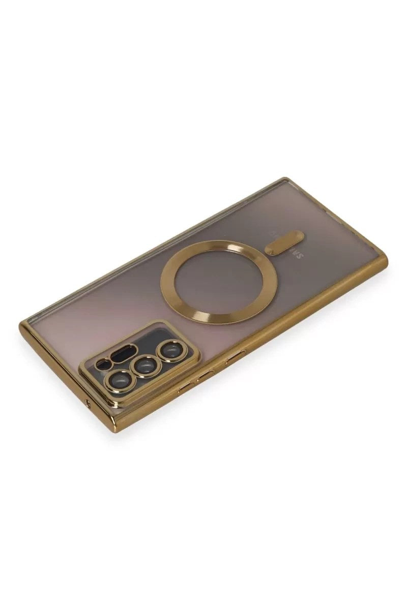 Mey İthalat® Samsung Galaxy Note 20 Ultra Kılıf Kross Magneticsafe Kapak - Gold