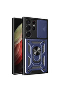 Mey İthalat® Samsung Galaxy S23 Ultra Kılıf Pars Lens Yüzüklü Silikon - Lacivert