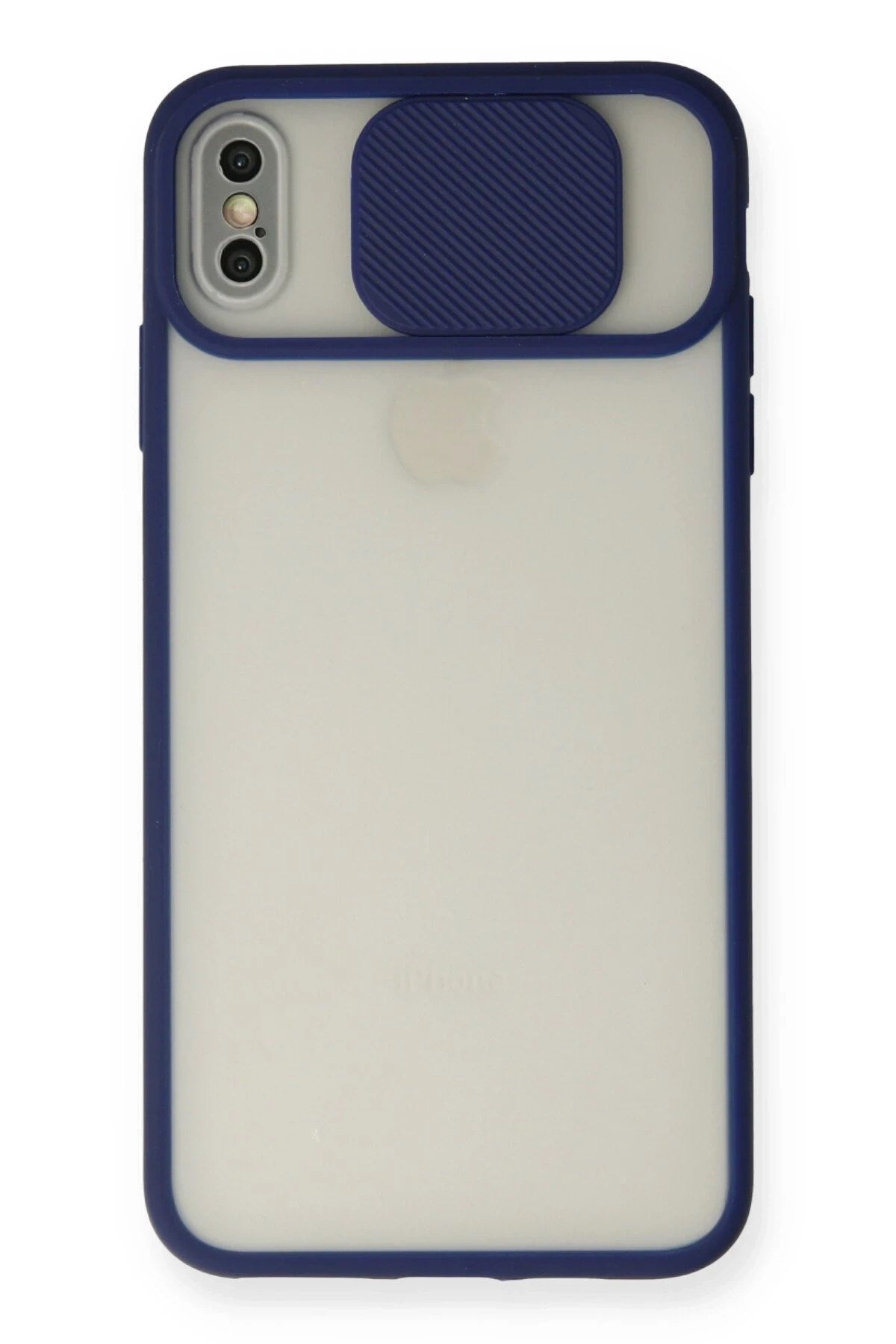 Mey İthalat® iPhone X Kılıf Palm Buzlu Kamera Sürgülü Silikon - Lacivert