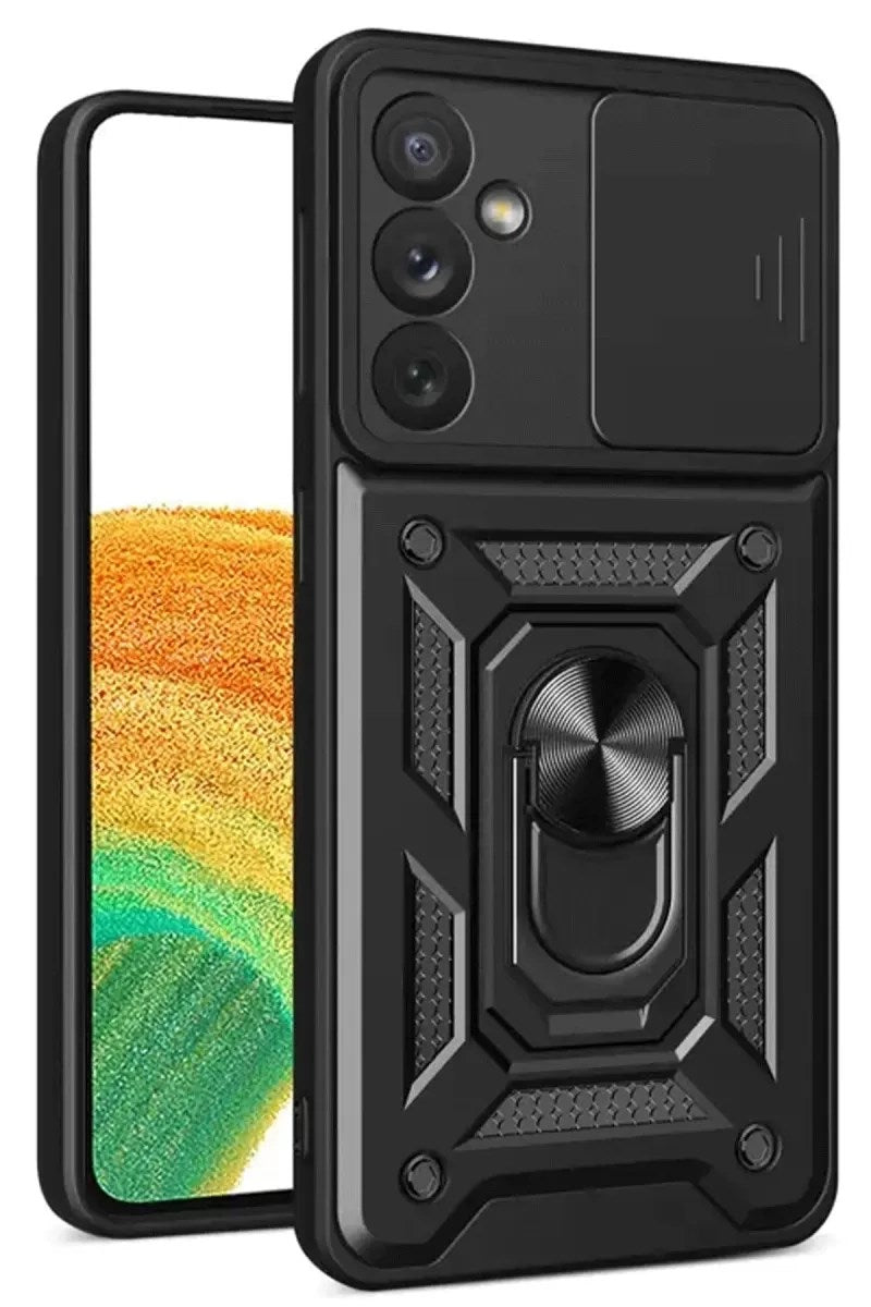 Mey İthalat® Samsung Galaxy S24 FE Pars Lens Yüzüklü Silikon - Siyah