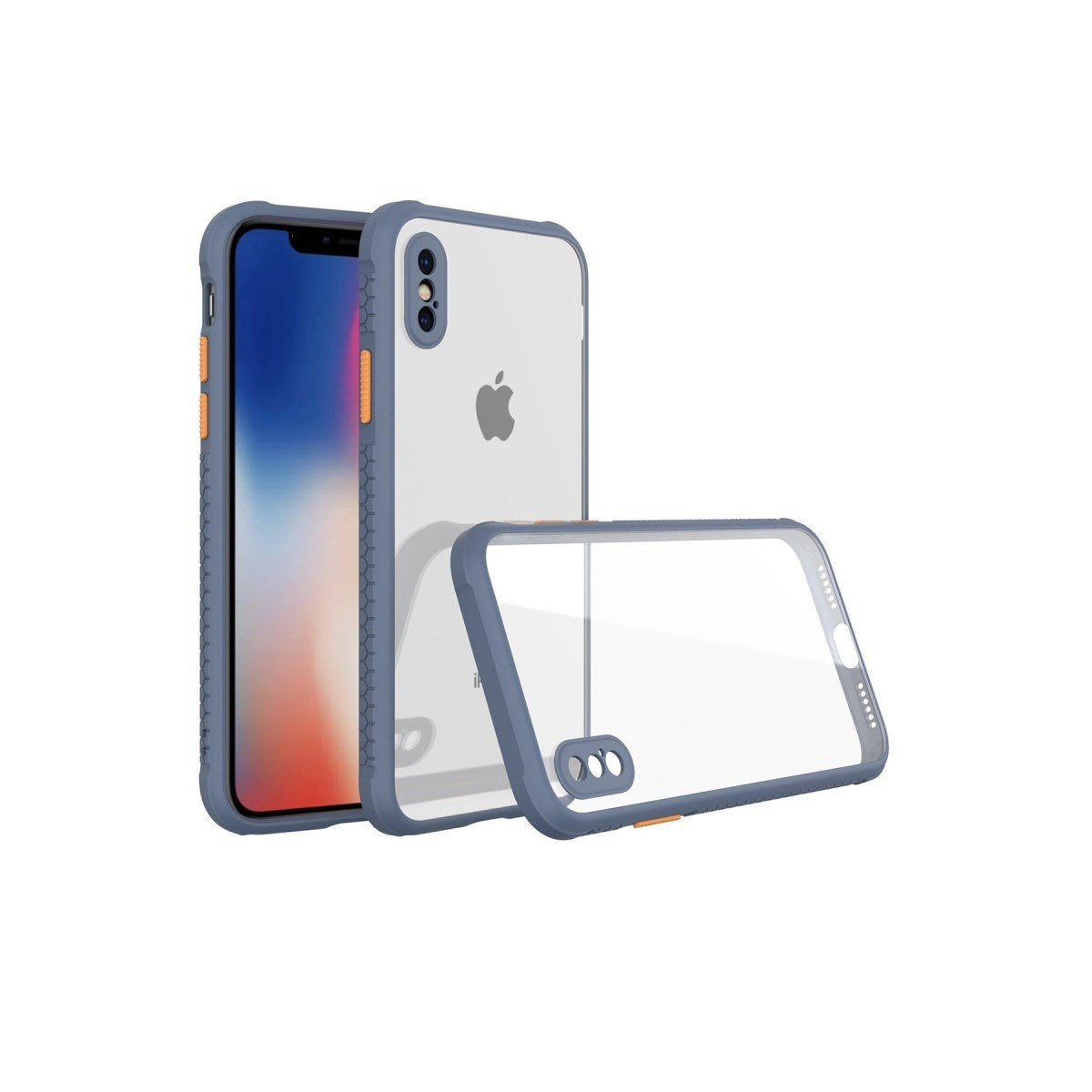 Mey İthalat® iPhone XS Max Kılıf Miami Şeffaf Silikon - Gri