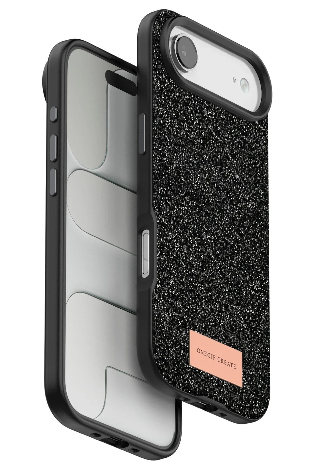 Mey İthalat® iPhone 17 Air Bright Simli Kapak - Siyah