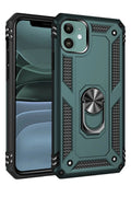 Mey İthalat® iPhone 11 Kılıf Sofya Yüzüklü Silikon Kapak - Yeşil