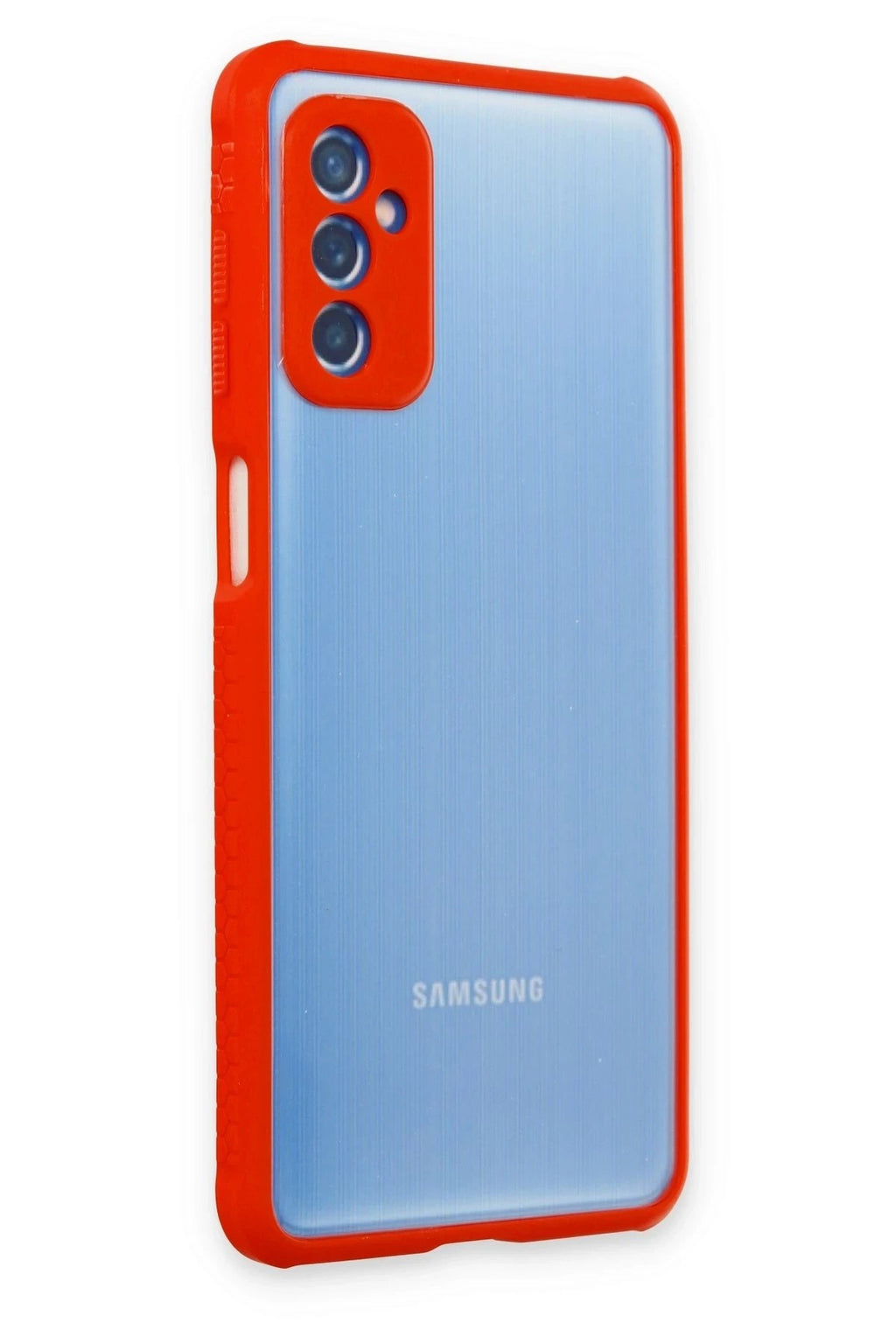 Mey İthalat® Samsung Galaxy M52 5G Kılıf Miami Şeffaf Silikon - Kırmızı