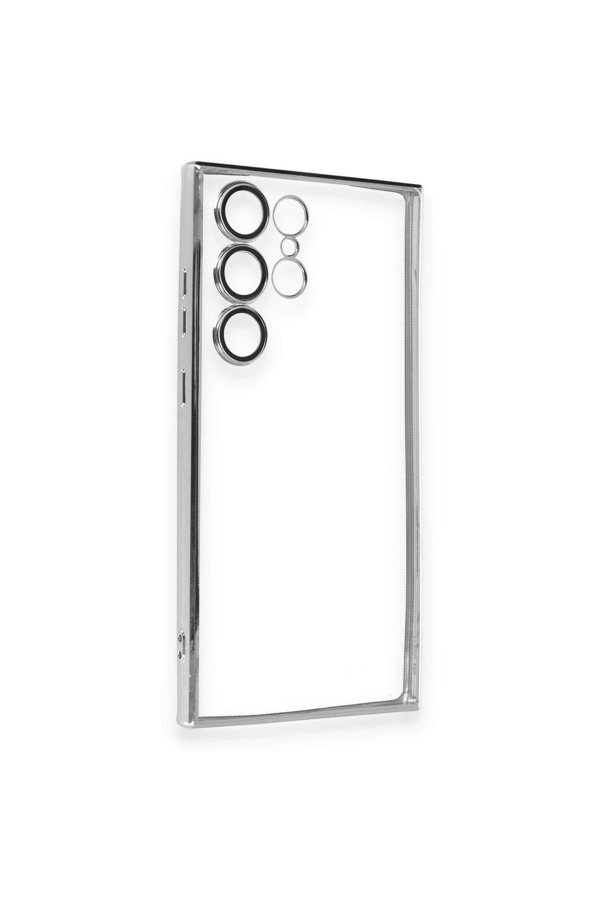 Mey İthalat® Samsung Galaxy S23 Ultra Kılıf Lensli Silikon - Gümüş