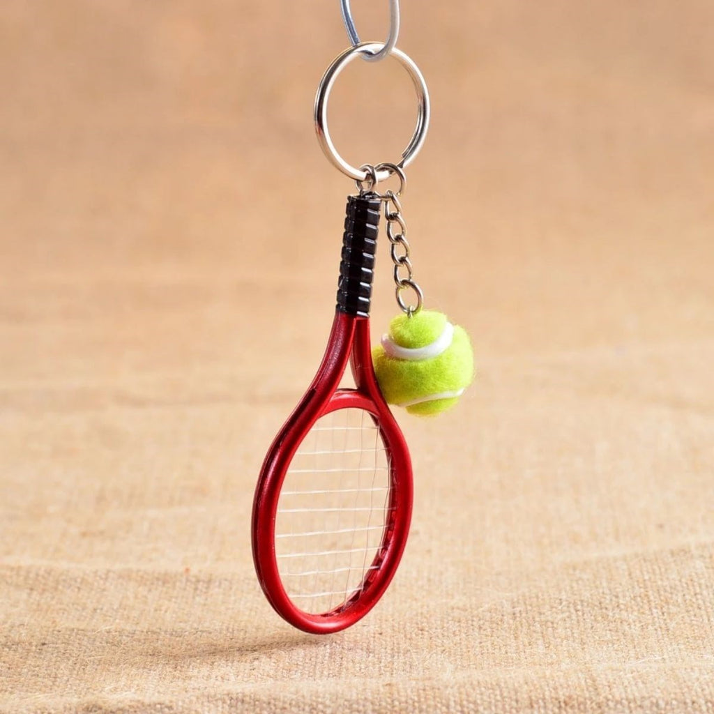 Gerçekçi Tenis Raketi Tasarımlı Şık Anahtarlık Kolye Çanta Süsü Tennis Keychain