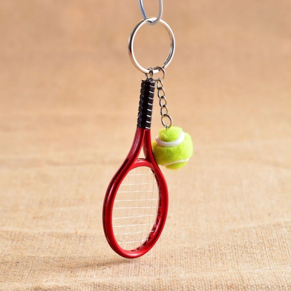 Gerçekçi Tenis Raketi Tasarımlı Şık Anahtarlık Kolye Çanta Süsü Tennis Keychain
