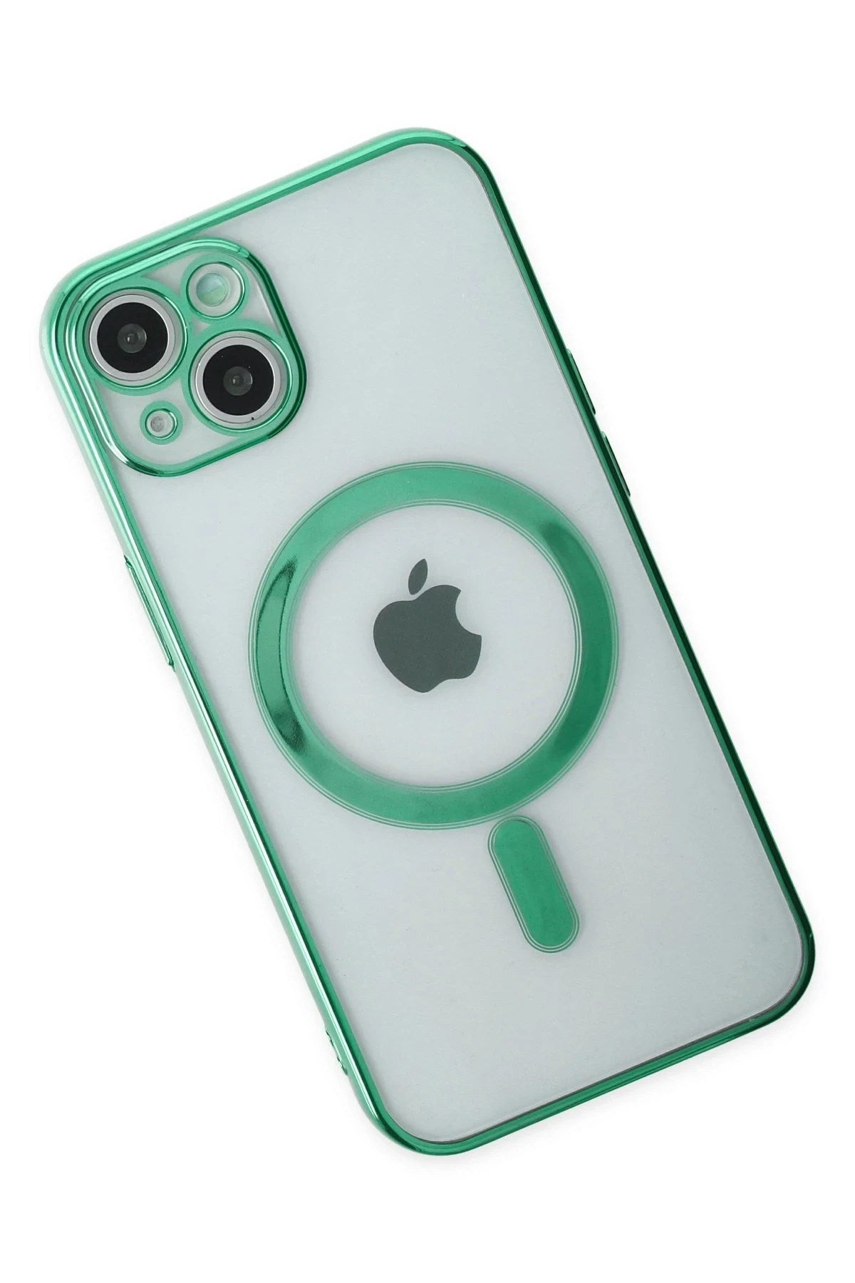 Mey İthalat® iPhone 14 Plus Kılıf Magneticsafe Lazer Silikon - Haki Yeşil