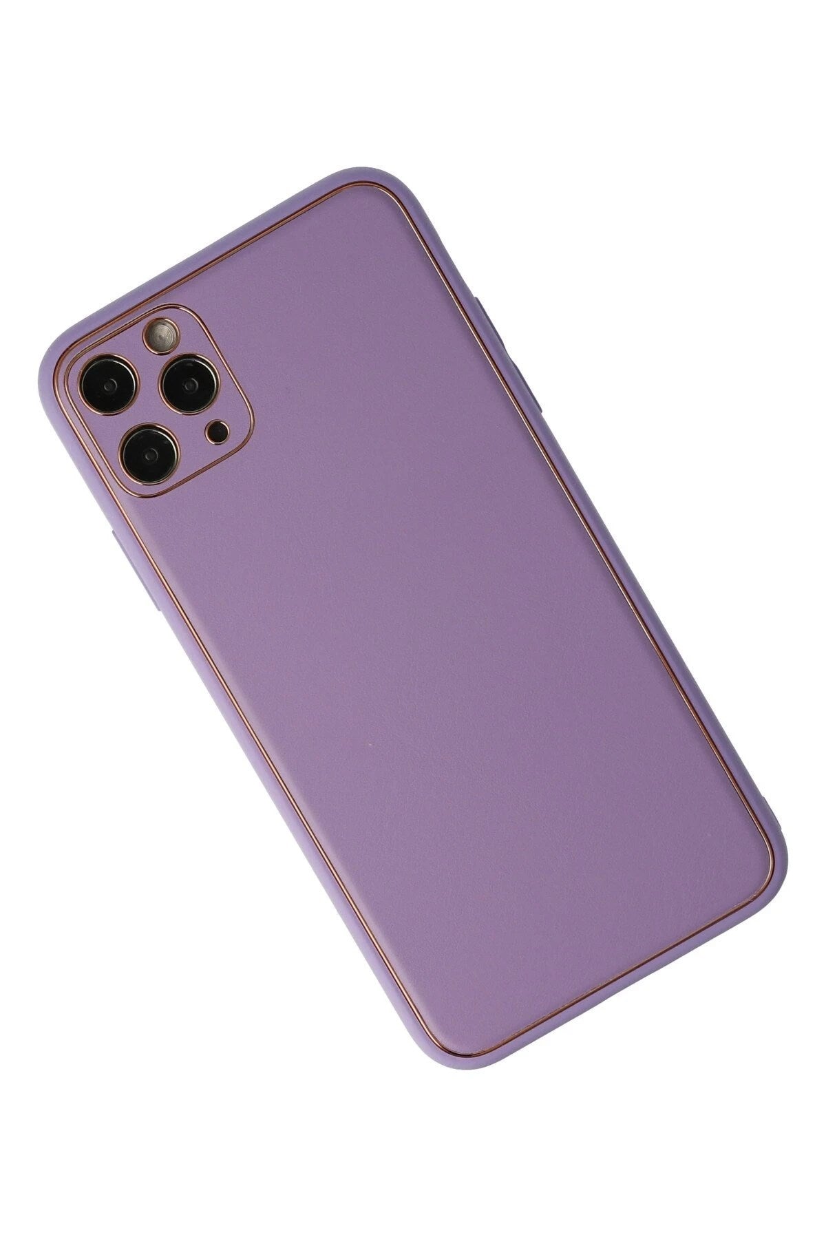 Mey İthalat® iPhone 11 Pro Max Kılıf Coco Deri Silikon Kapak - Lila