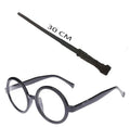 Harry Potter Asa ve Gözlük Seti | 35 cm Sihirbaz Asası ve Numarasız Gözlük