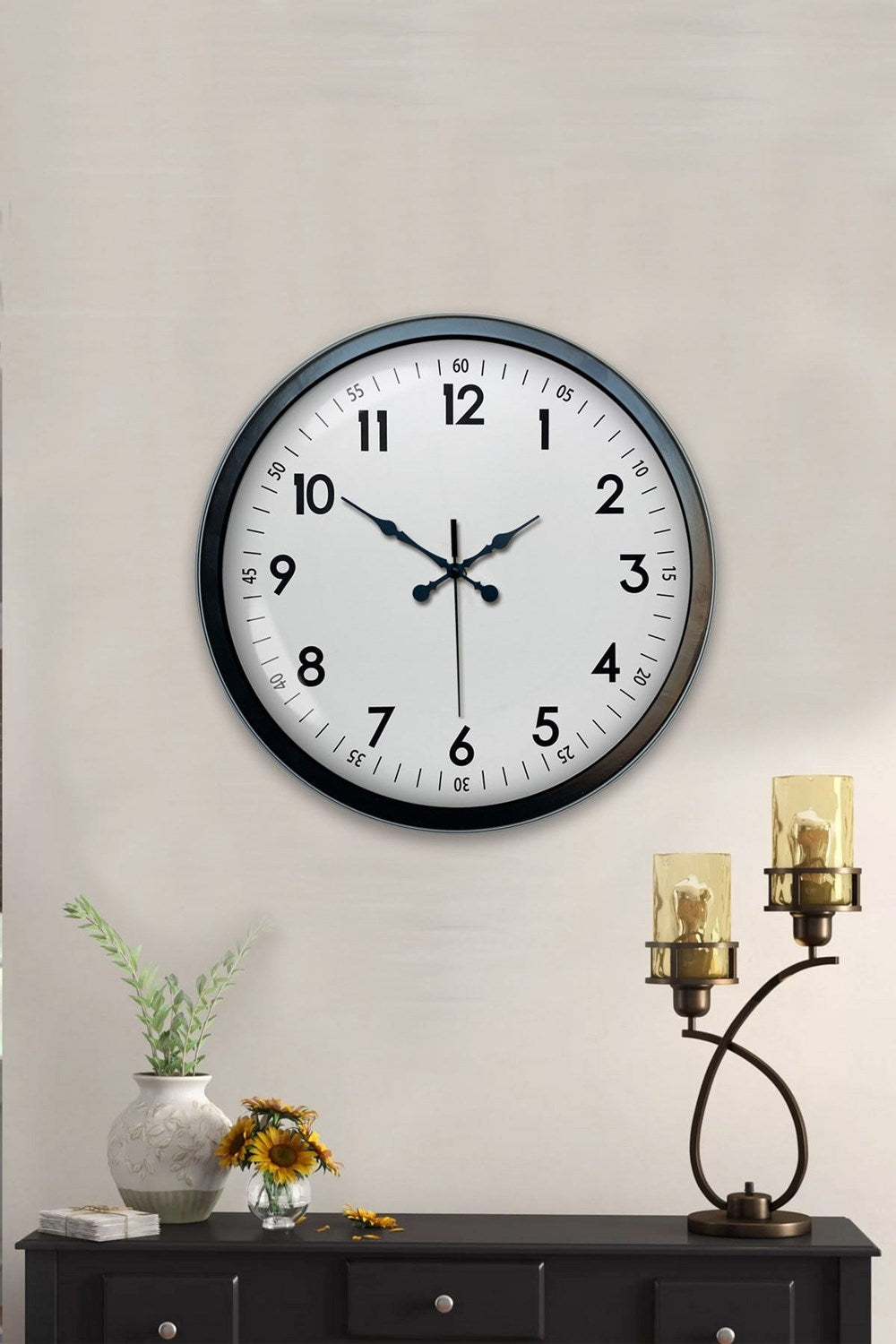 40 cm Siyah Metal Standart Duvar Saati