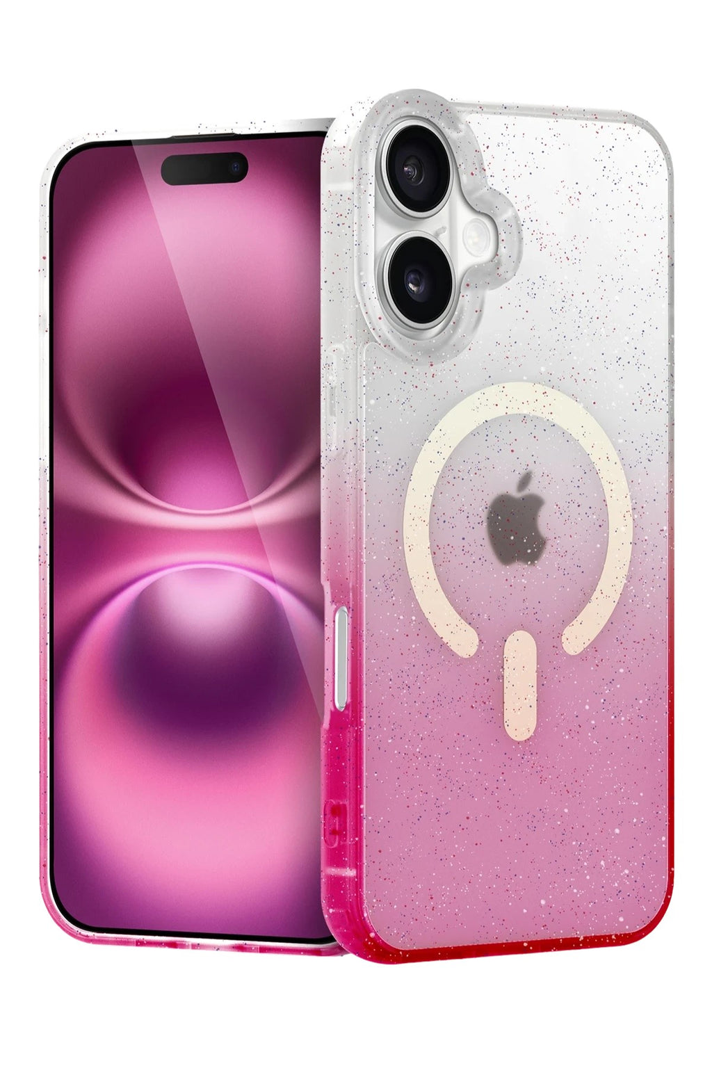 Mey İthalat® iPhone 16 Pummel Shiny Magsafe Kapak - Pembe