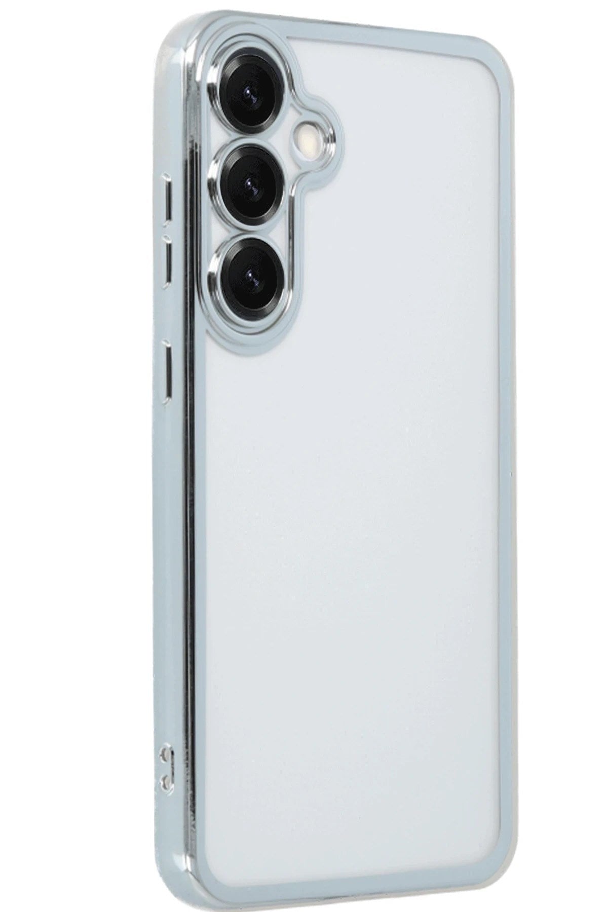 Mey İthalat® Samsung Galaxy S25 Plus Kılıf Lensli Silikon - Gümüş