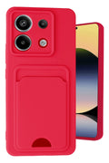 Mey İthalat® Redmi Note 13 Pro 5G Kılıf Kelvin Kartvizitli Silikon - Kırmızı
