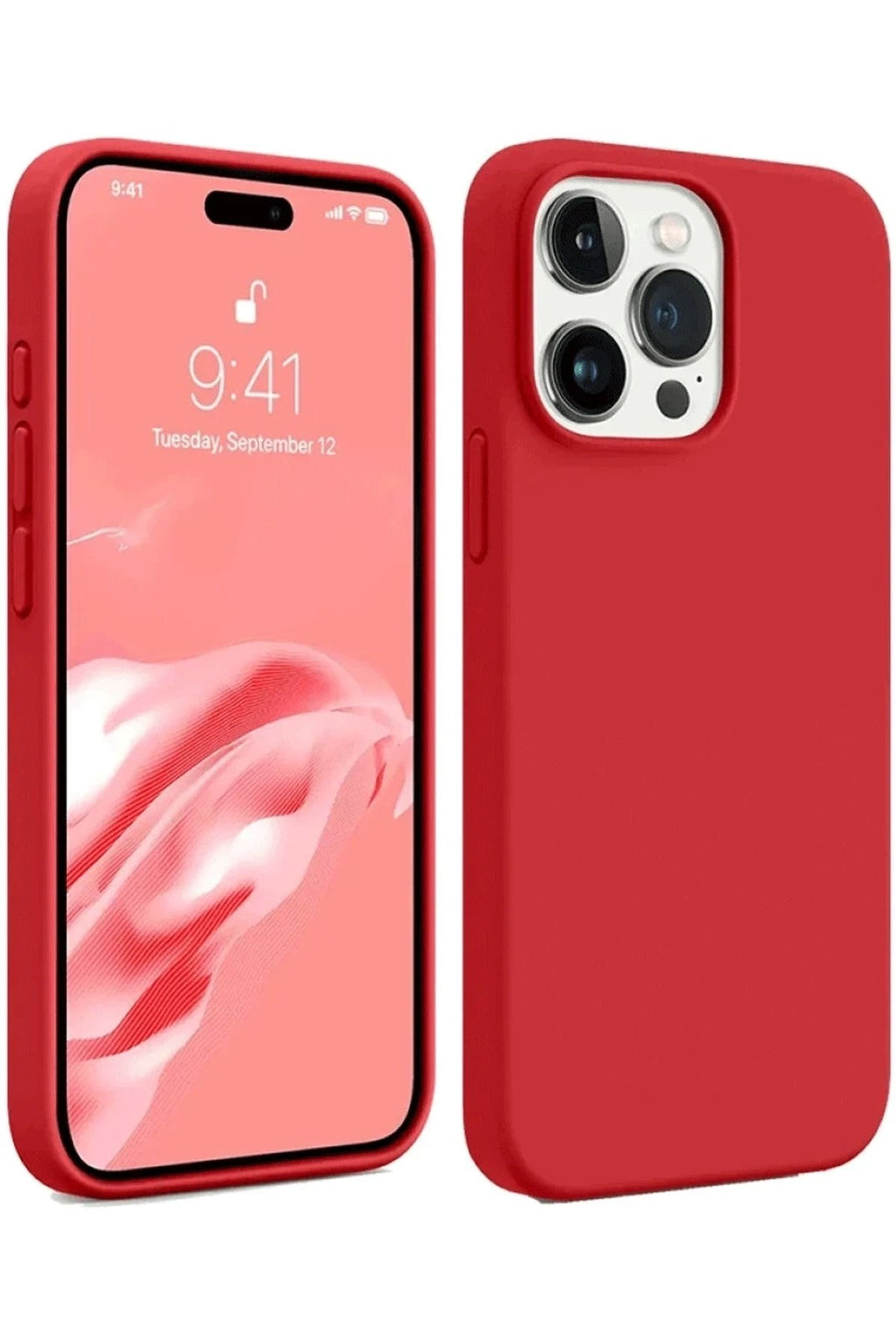 Mey İthalat® iPhone 15 Pro Kılıf First Silikon - Kırmızı