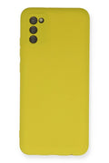Mey İthalat® Samsung Galaxy A03S Kılıf Nano içi Kadife Silikon - Sarı