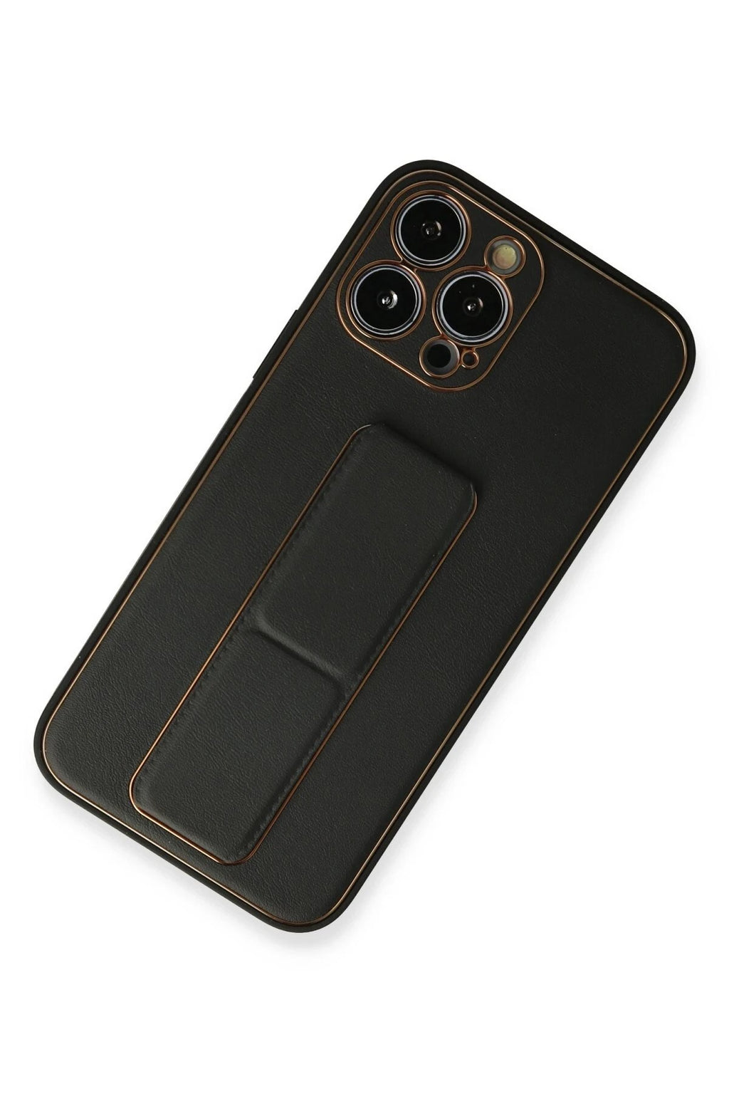 Mey İthalat® iPhone 13 Pro Max Kılıf Coco Deri Standlı Kapak - Siyah