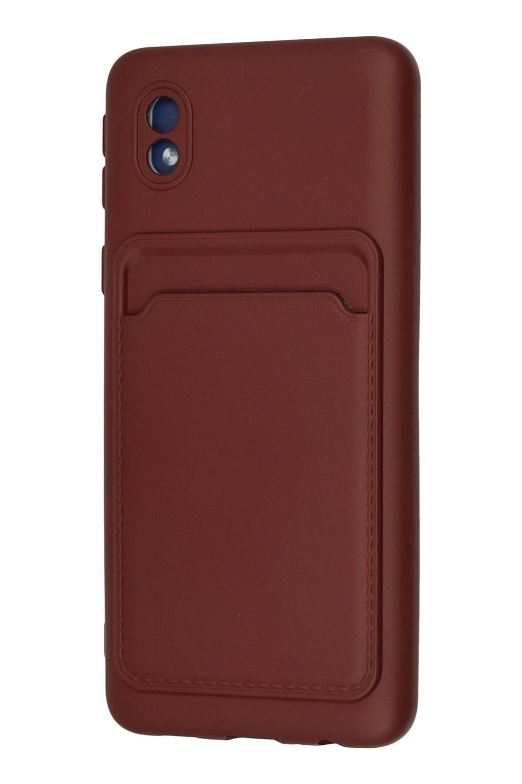 Mey İthalat® Samsung Galaxy A01 Core Kılıf Kelvin Kartvizitli Silikon - Bordo