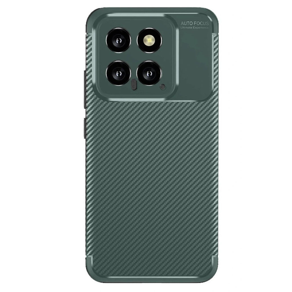 Mey İthalat® Mi 14T Kılıf Auto Focus Karbon Kapak - Koyu Yeşil