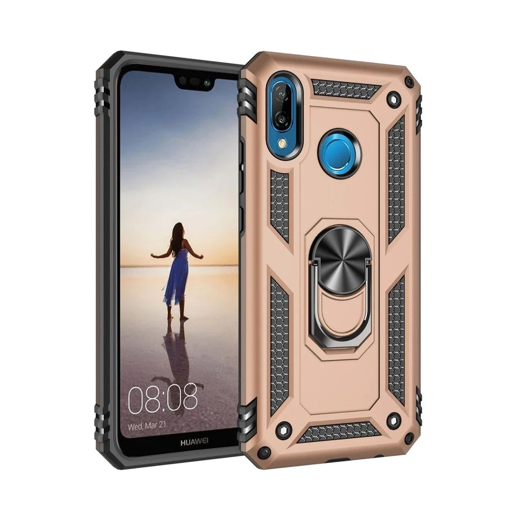 Mey İthalat® Huawei P20 Lite Kılıf Sofya Yüzüklü Silikon Kapak - Gold