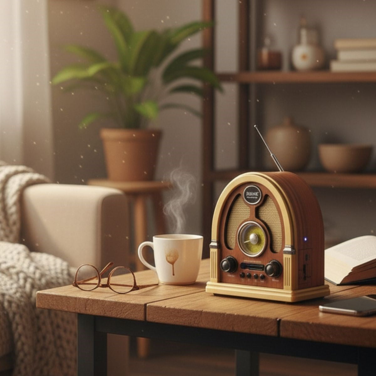 Orta Boy Kubbe Model Retro Ahşap Tasarım Bluetooth Hoparlörlü Radyo – FM/AM Destekli, Şarjlı ve Taşınabilir Radyo NS-7061