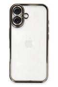 Mey İthalat® iPhone 16 Kılıf Lensli Silikon - Titanyum Gri