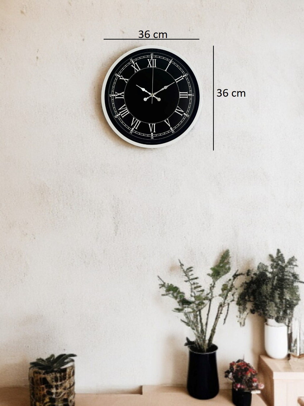 36 Cm Beyaz Dekoratif Duvar Saati