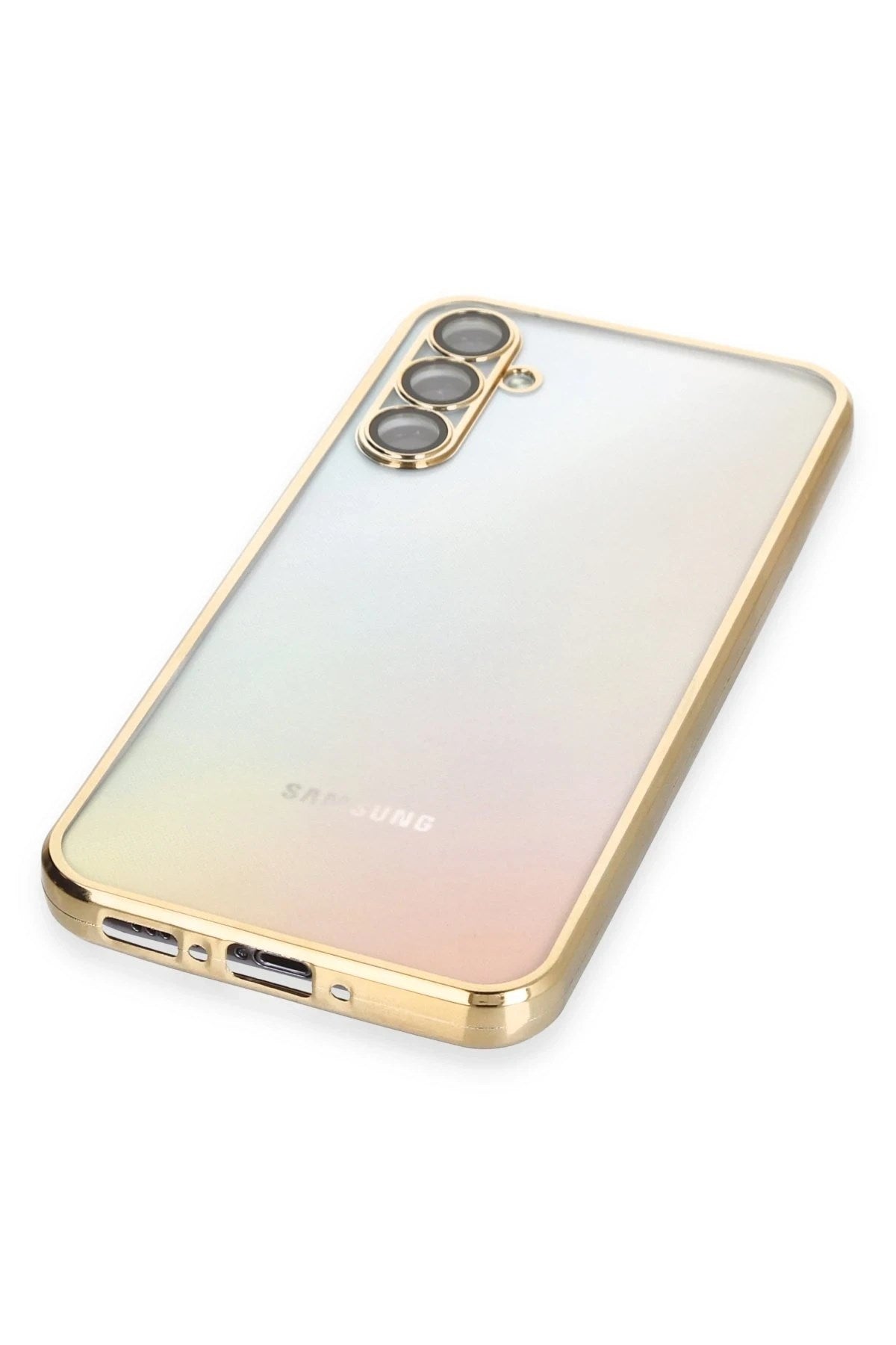 Mey İthalat® Samsung Galaxy A34 5G Kılıf Lensli Silikon - Gold