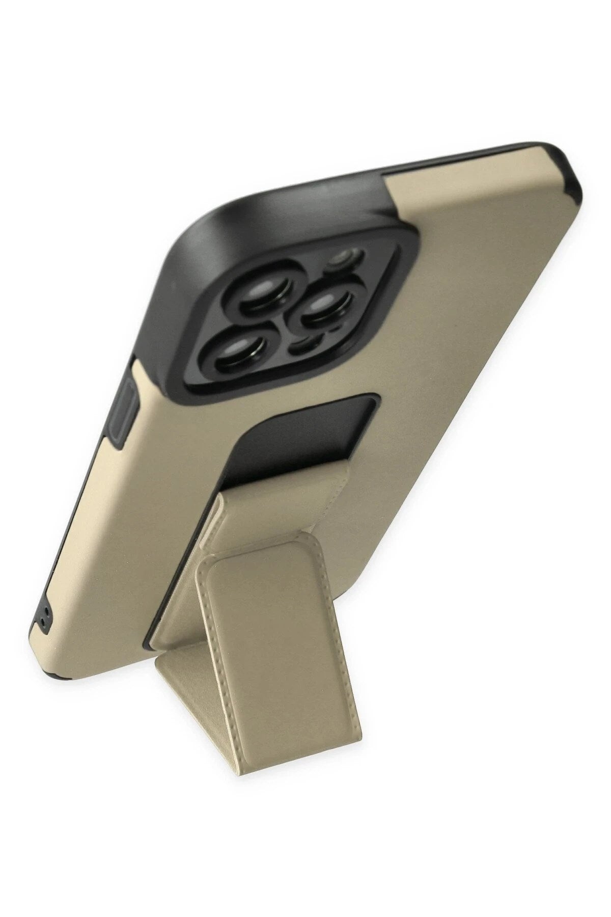 Mey İthalat® iPhone 12 Pro Max Kılıf Mega Standlı Silikon - Gold