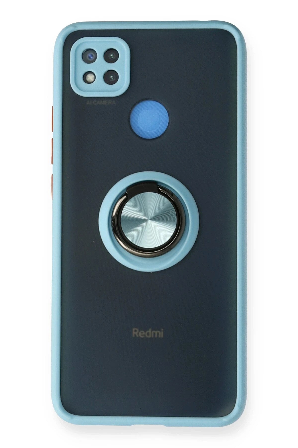 Mey İthalat® Redmi 9C Kılıf Montreal Yüzüklü Silikon Kapak - Buz Mavi
