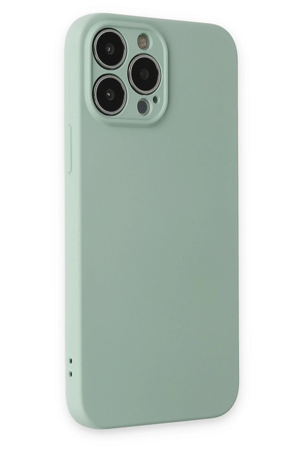 Mey İthalat® iPhone 13 Pro Kılıf Nano içi Kadife Silikon - Su Yeşili