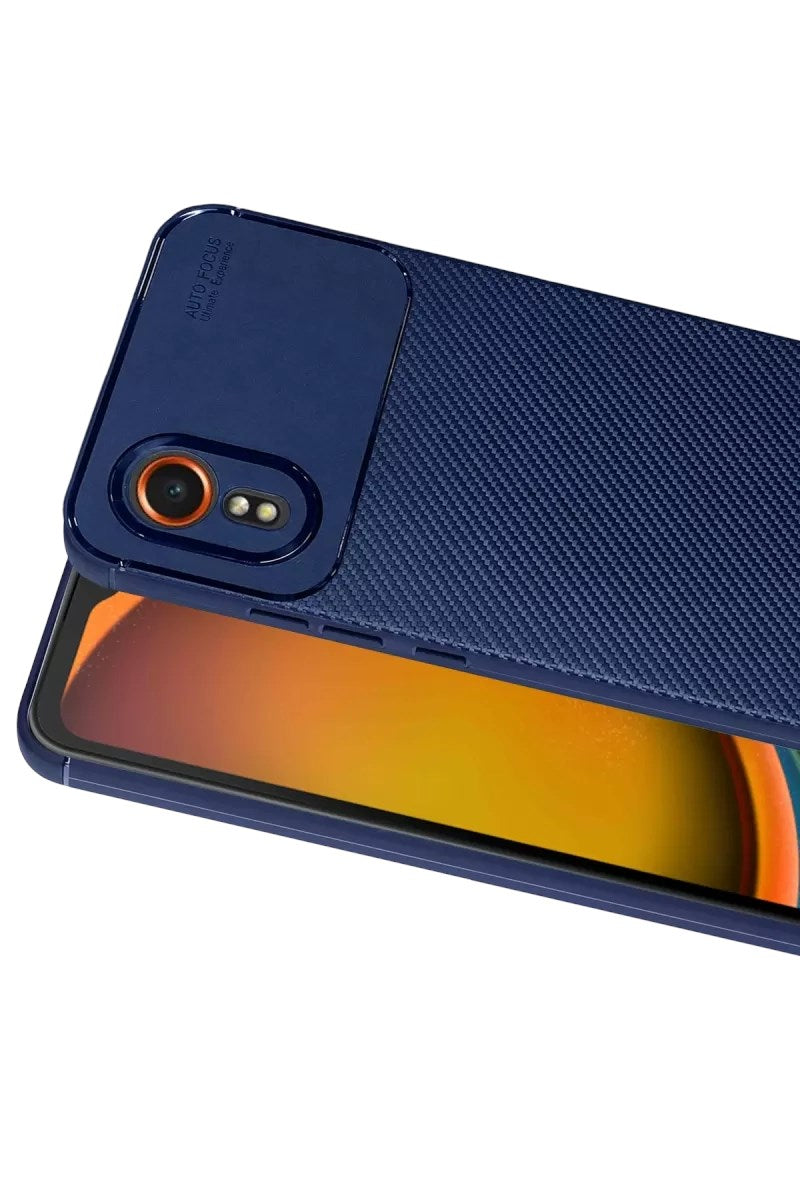 Mey İthalat® Samsung Galaxy XCover 7 Kılıf Auto Focus Karbon Kapak - Lacivert
