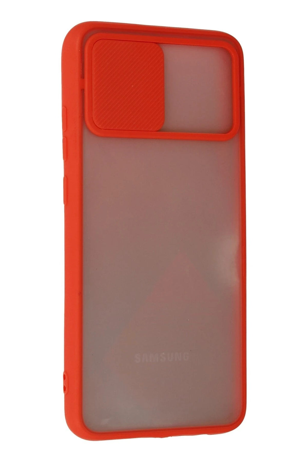 Mey İthalat® Samsung Galaxy A03S Kılıf Palm Buzlu Kamera Sürgülü Silikon - Kırmızı