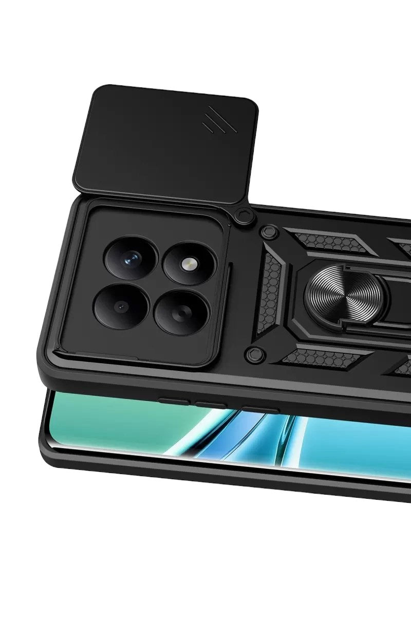 Mey İthalat® Redmi Note 15 4G Pars Lens Yüzüklü Silikon - Siyah