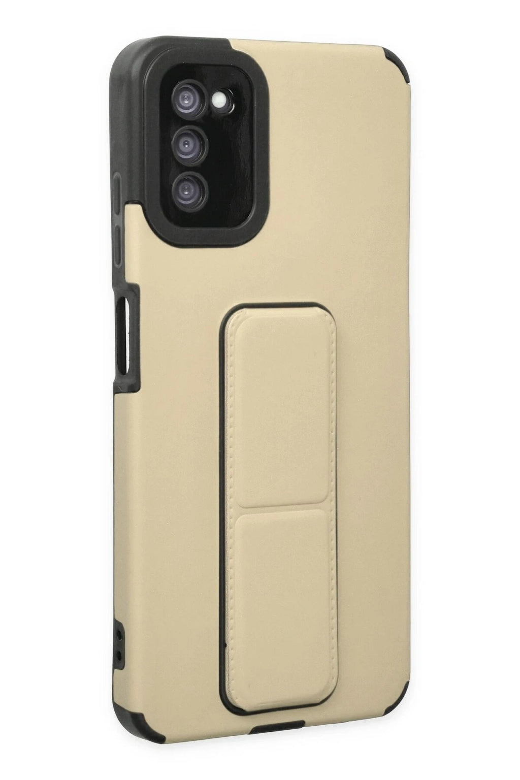 Mey İthalat® Samsung Galaxy A03S Kılıf Mega Standlı Silikon - Gold