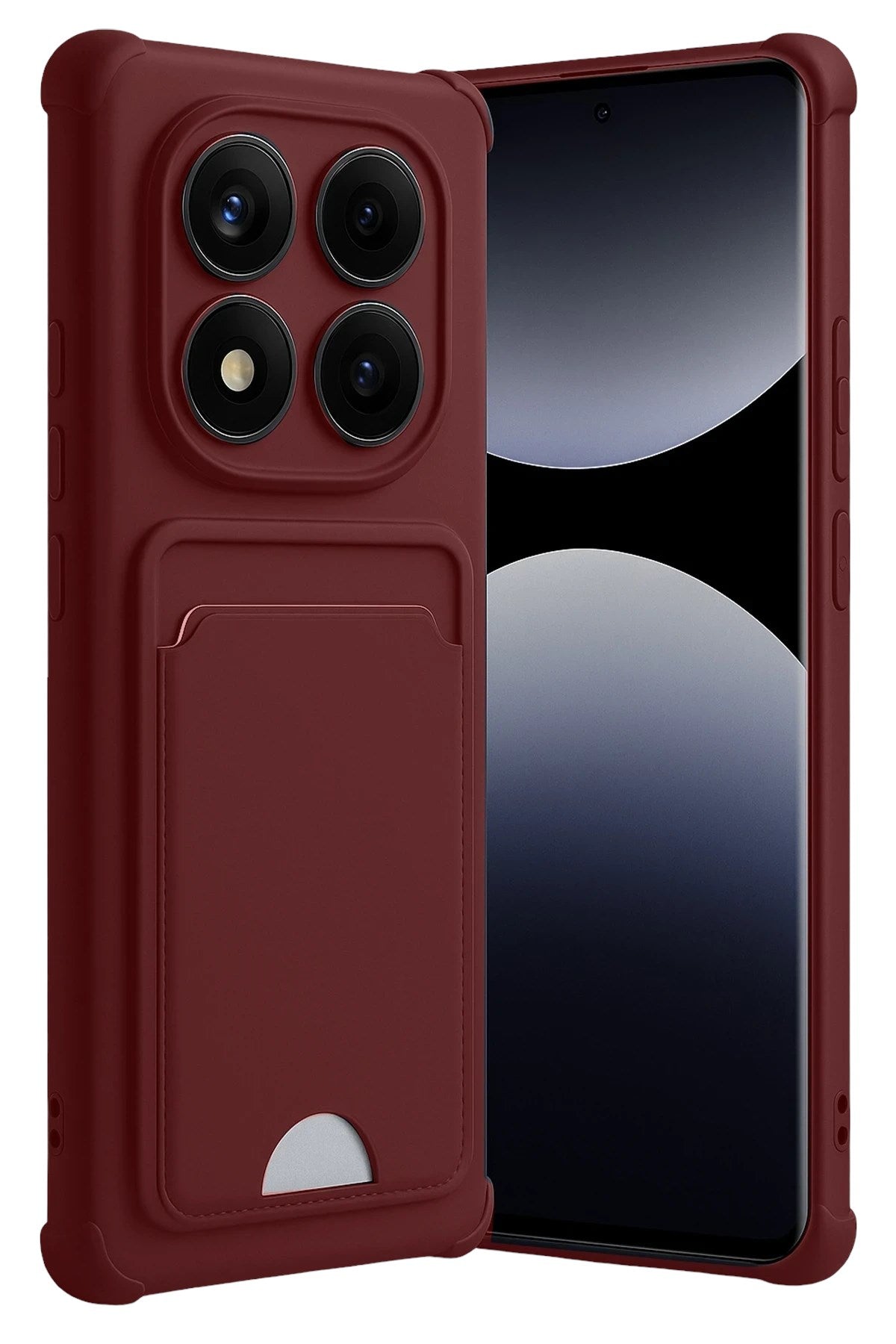 Mey İthalat® Redmi Note 14 Pro Plus Kelvin Kartvizitli Silikon - Bordo