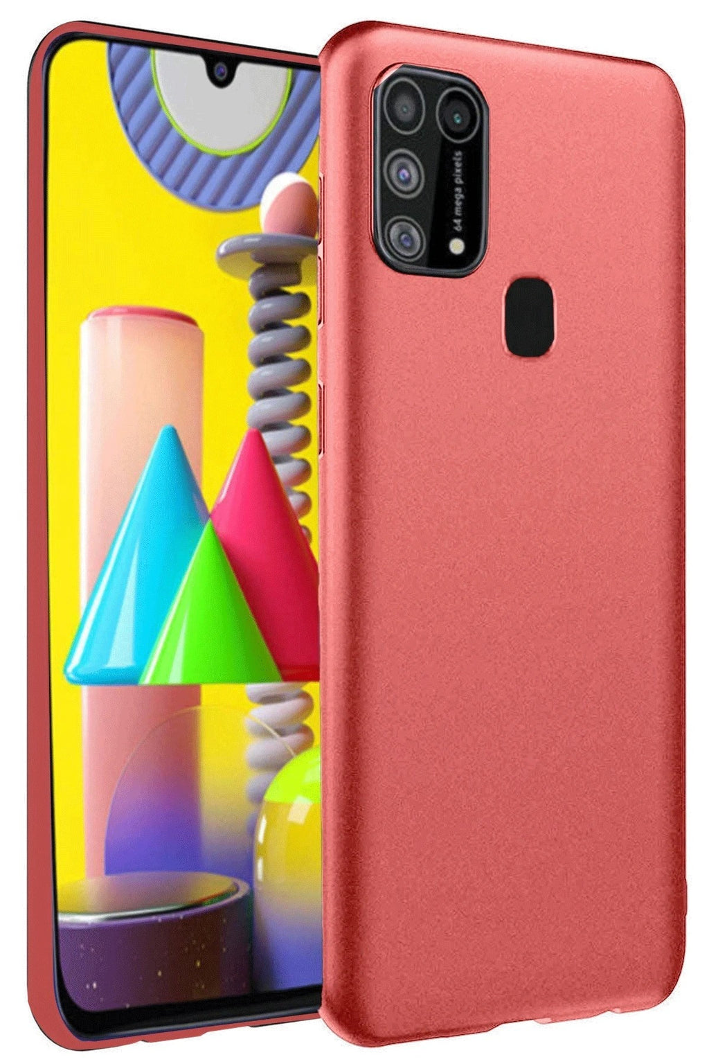 Mey İthalat® Samsung Galaxy M31 Kılıf Nano içi Kadife Silikon - Kiremit