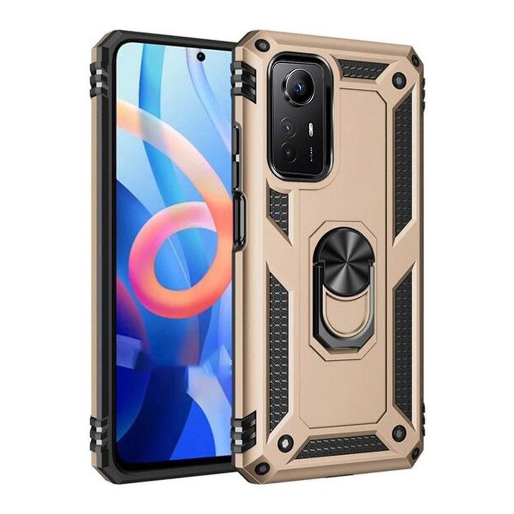 Mey İthalat® Redmi Note 12S Kılıf Sofya Yüzüklü Silikon Kapak - Gold