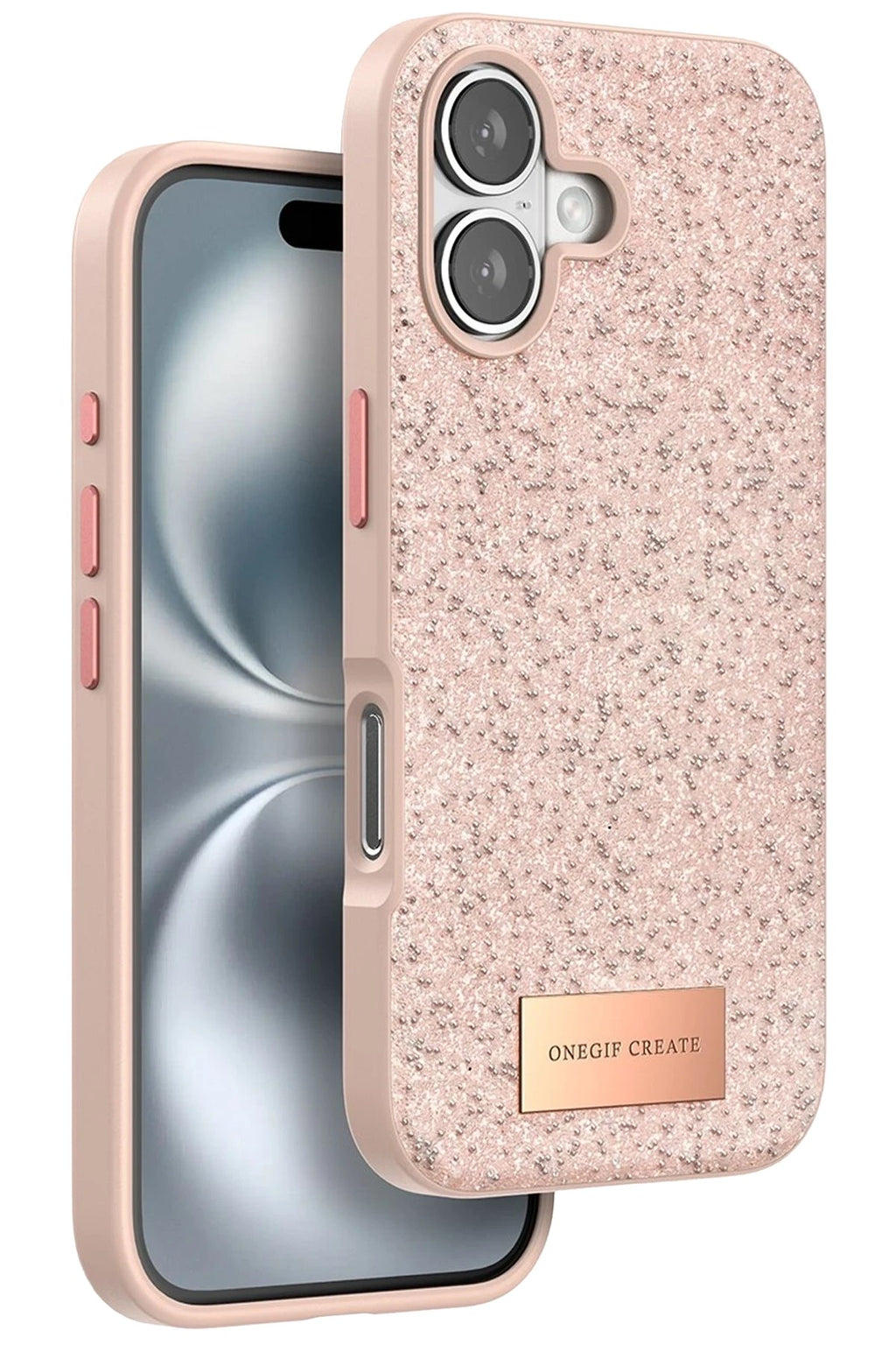 Mey İthalat® iPhone 16 Plus Bright Simli Kapak - Pembe