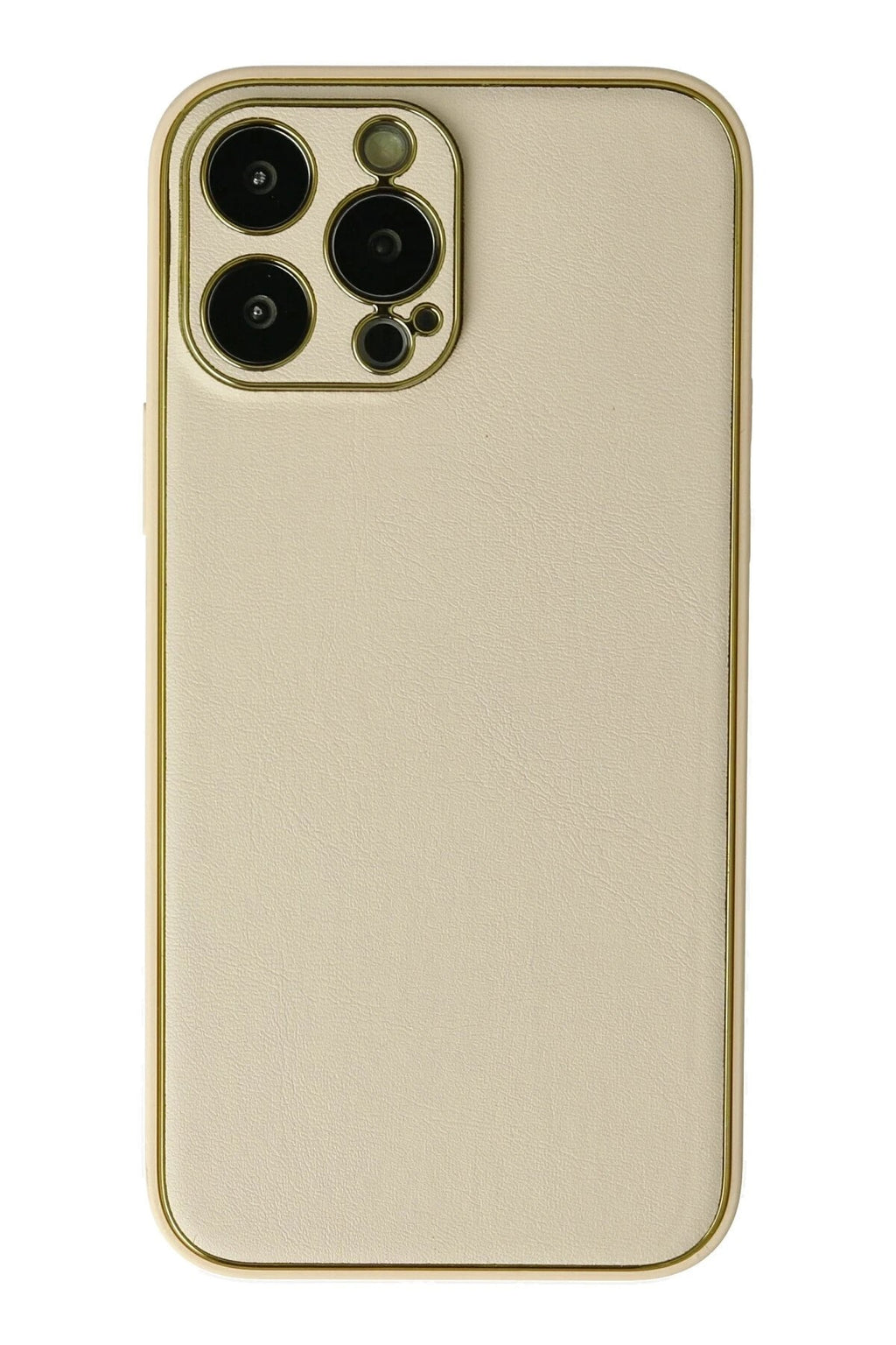 Mey İthalat® iPhone 13 Pro Kılıf Coco Deri Silikon Kapak - Gold