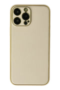 Mey İthalat® iPhone 13 Pro Kılıf Coco Deri Silikon Kapak - Gold