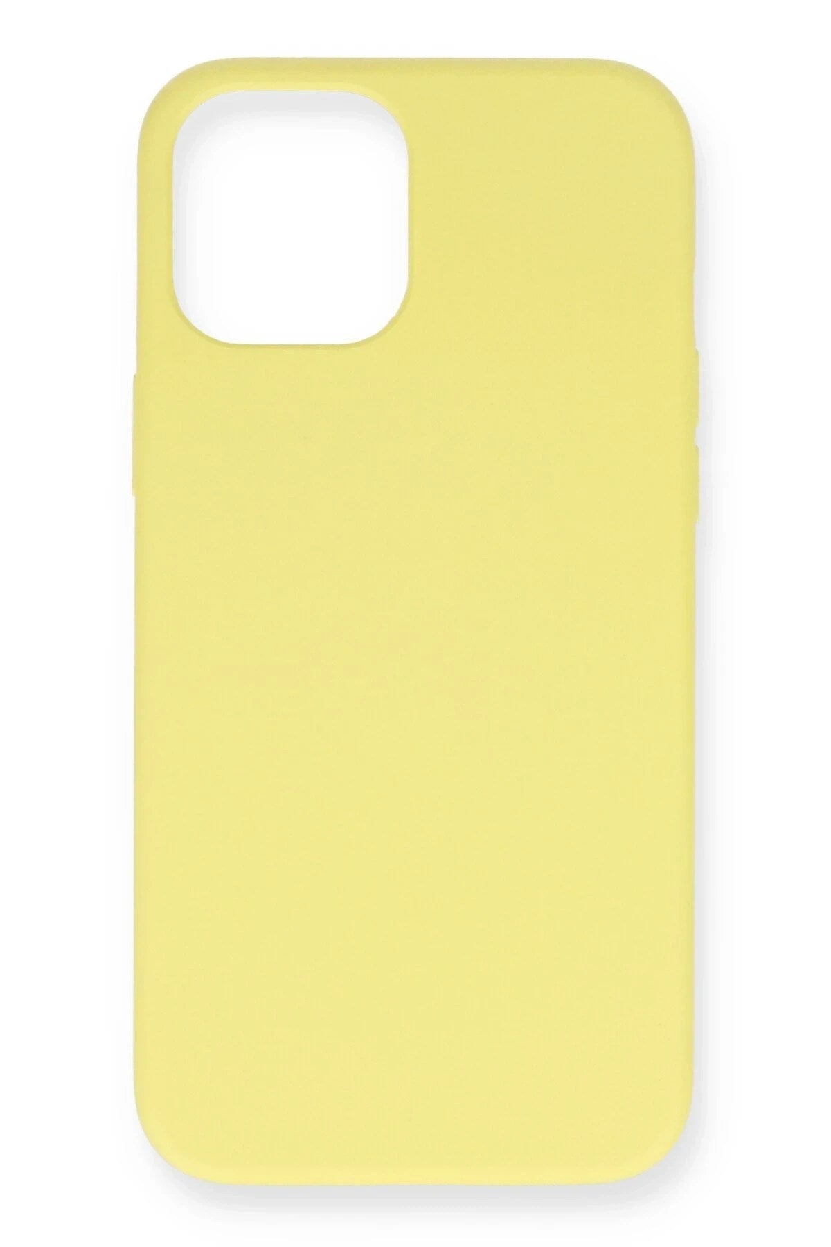 Mey İthalat® iPhone 12 Kılıf Nano içi Kadife Silikon- Sarı