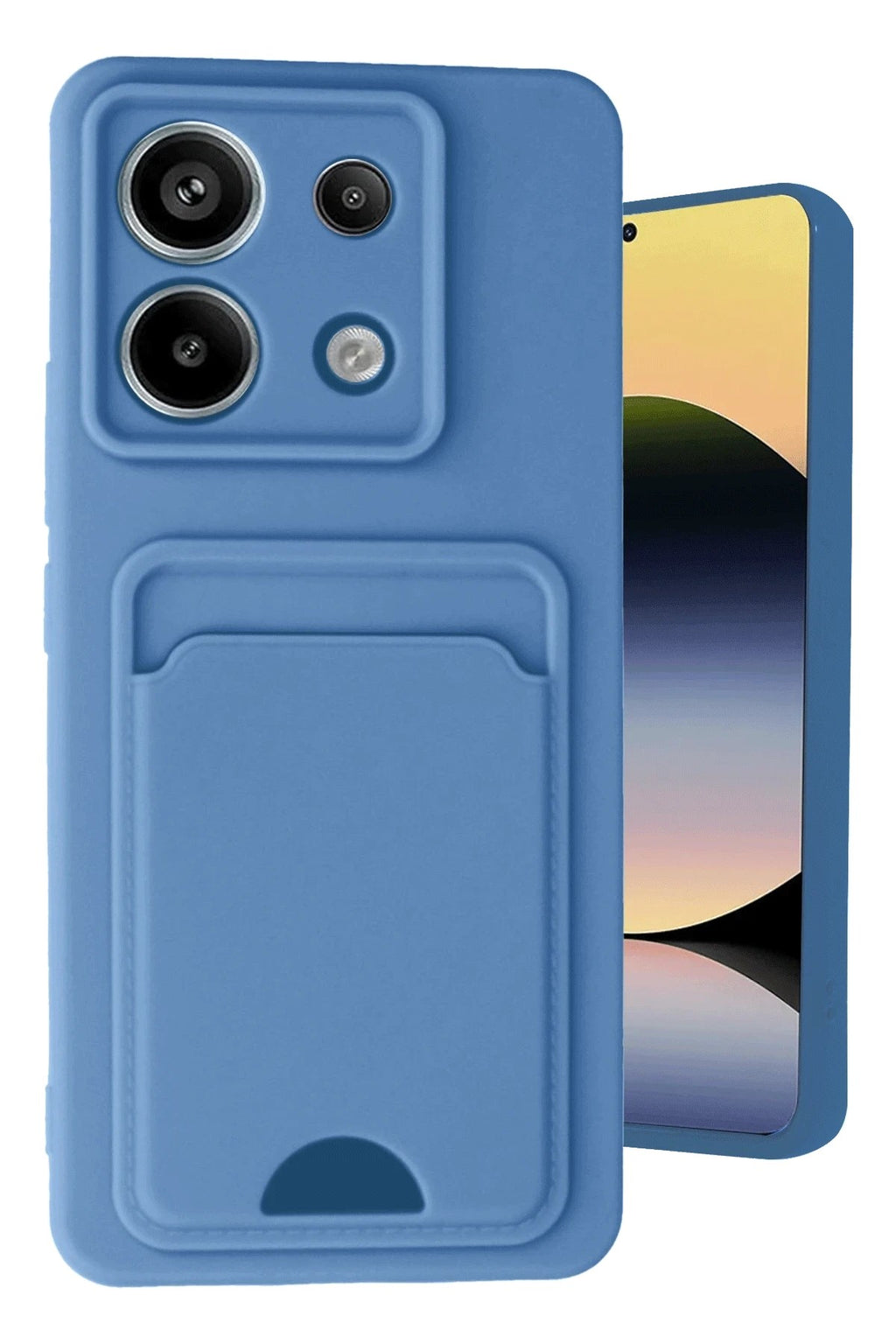 Mey İthalat® Redmi Note 13 Pro 5G Kılıf Kelvin Kartvizitli Silikon - Mavi