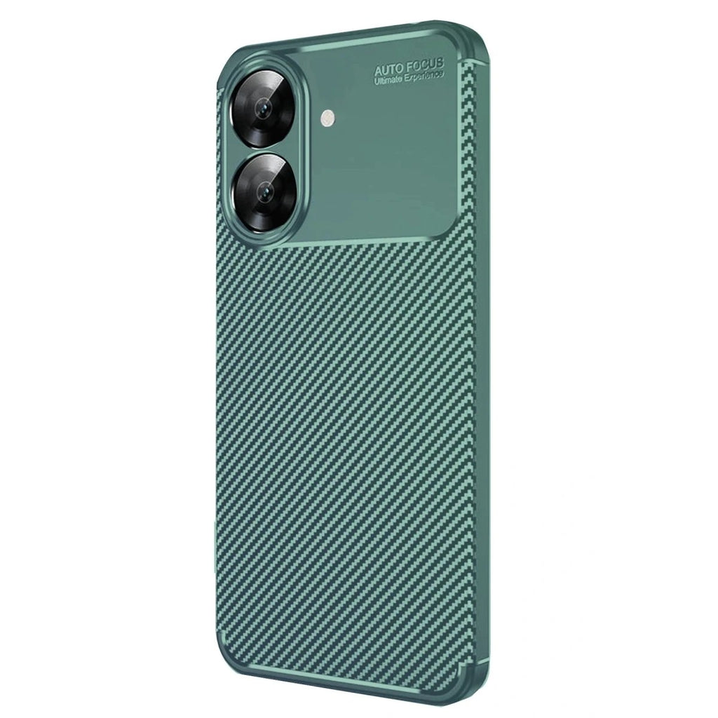 Mey İthalat® Realme Note 60 Kılıf Auto Focus Karbon Kapak - Koyu Yeşil