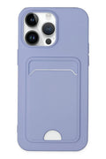 Mey İthalat® iPhone 14 Pro Kılıf Kelvin Kartvizitli Silikon - Lila