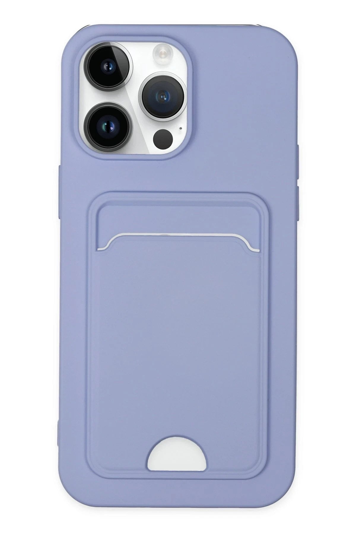 Mey İthalat® iPhone 14 Pro Kılıf Kelvin Kartvizitli Silikon - Lila