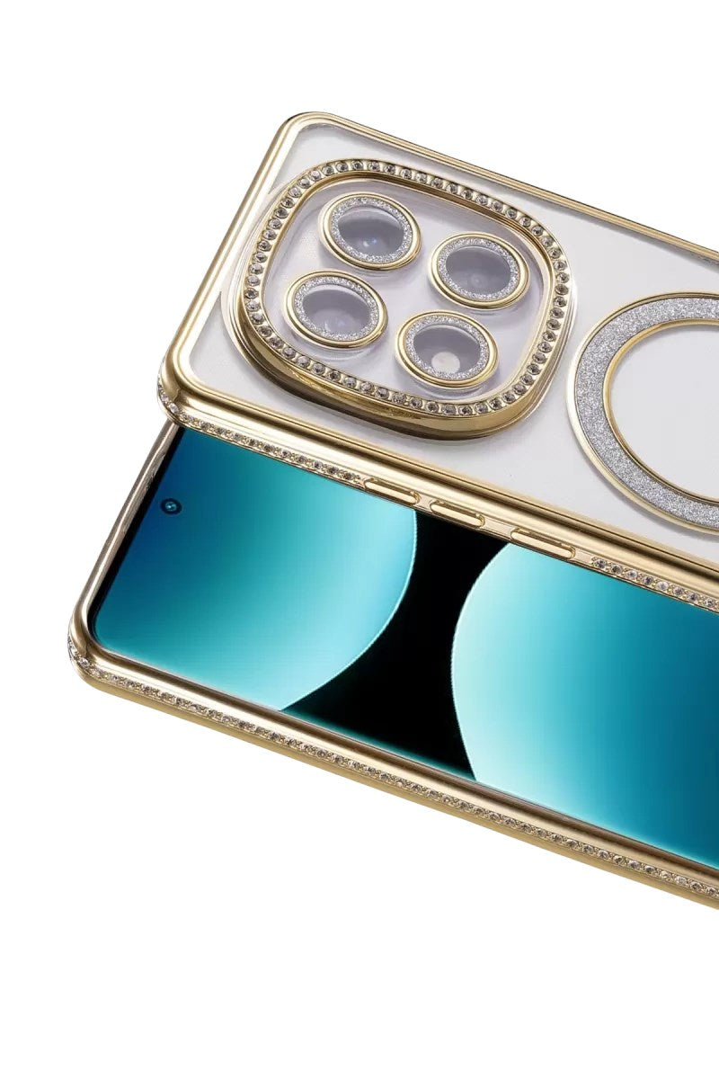 Mey İthalat® Redmi Note 15 Pro 4G Joke Simli Magneticsafe Kılıf - Gold